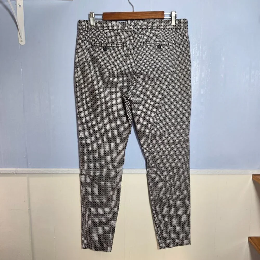 Gap Size 10R Slim City Black White Print Casual Ankle Straight Leg Pants - Picture 6 of 10